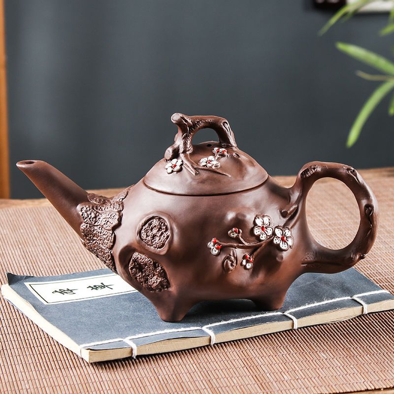 ✩ 絕版收藏!正宗宜興紫砂朱泥長嘴供春壺 ❘ 黃金大容量500cc ❘ 純手工浮雕匠製,泡茶更香 ✩ 絕版收藏!正宗宜興紫砂朱泥長嘴供春壺 ❘ 黃金大容量500cc ❘ 純手工浮雕匠製,泡茶更香